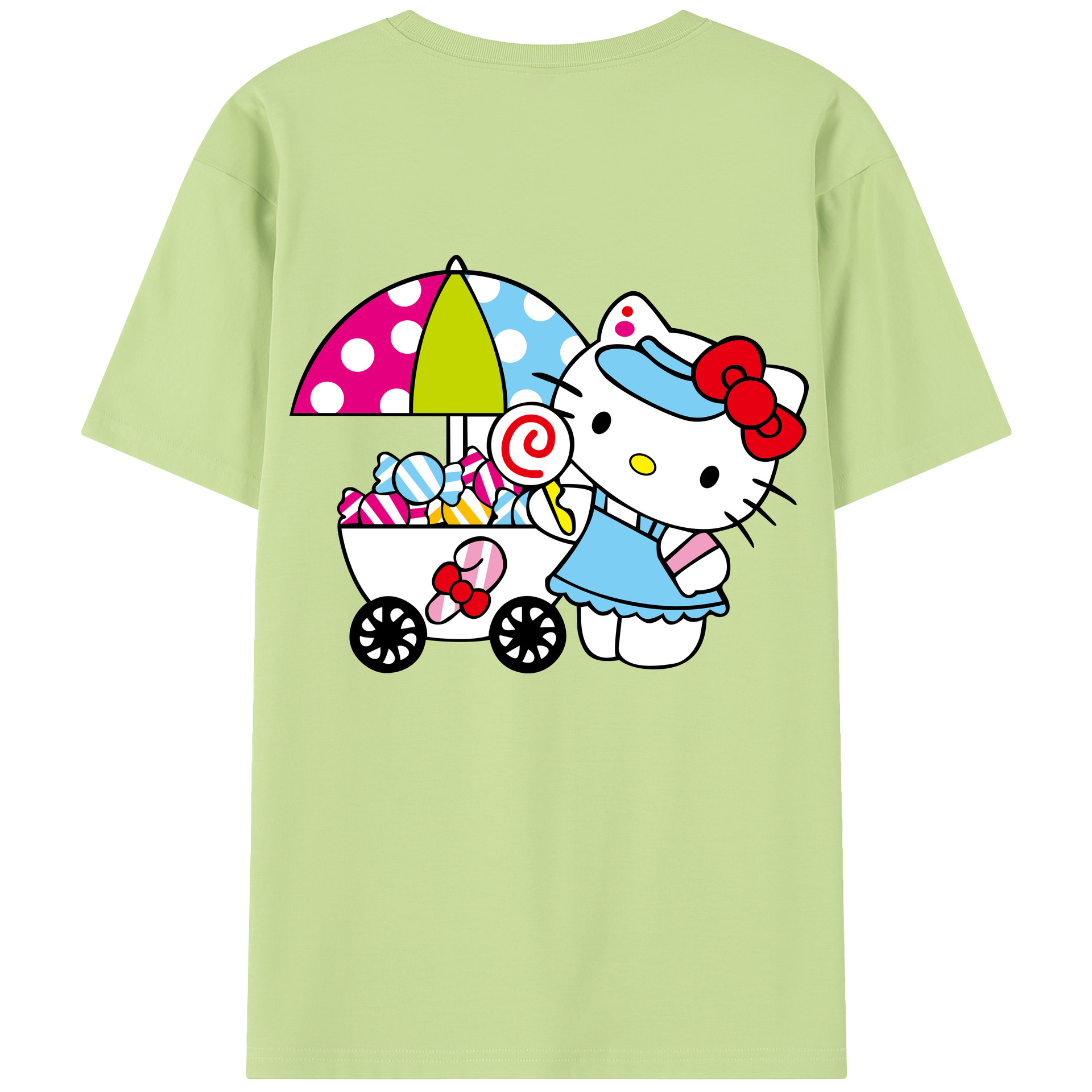 （画像用） Hello Kitty ハローキティ 綿100％半袖Tシャツ（背面プリント）